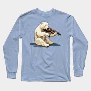 Polar Bear Playing Violin Long Sleeve T-Shirt